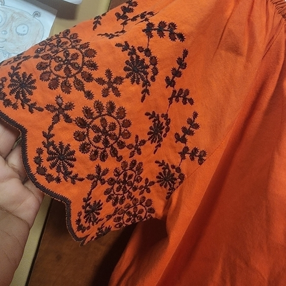 𝅺WOMENS H&M Orange & Black Cropped Top - Picture 11 of 13